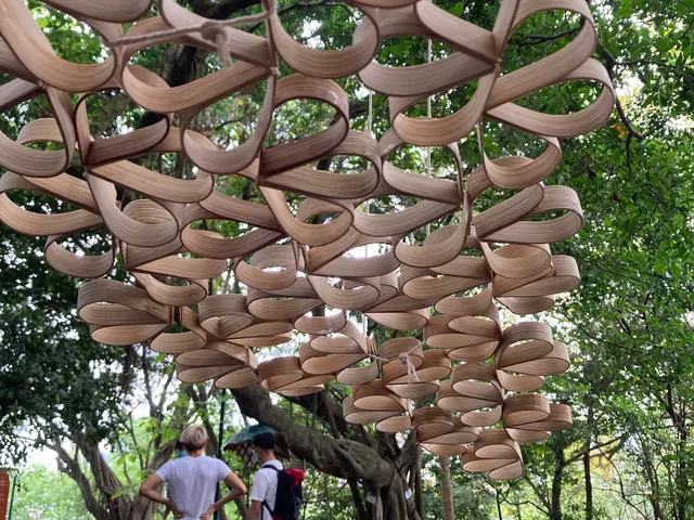 Steam bent bamboo strip canopy by LAM Pui Kwan Candace